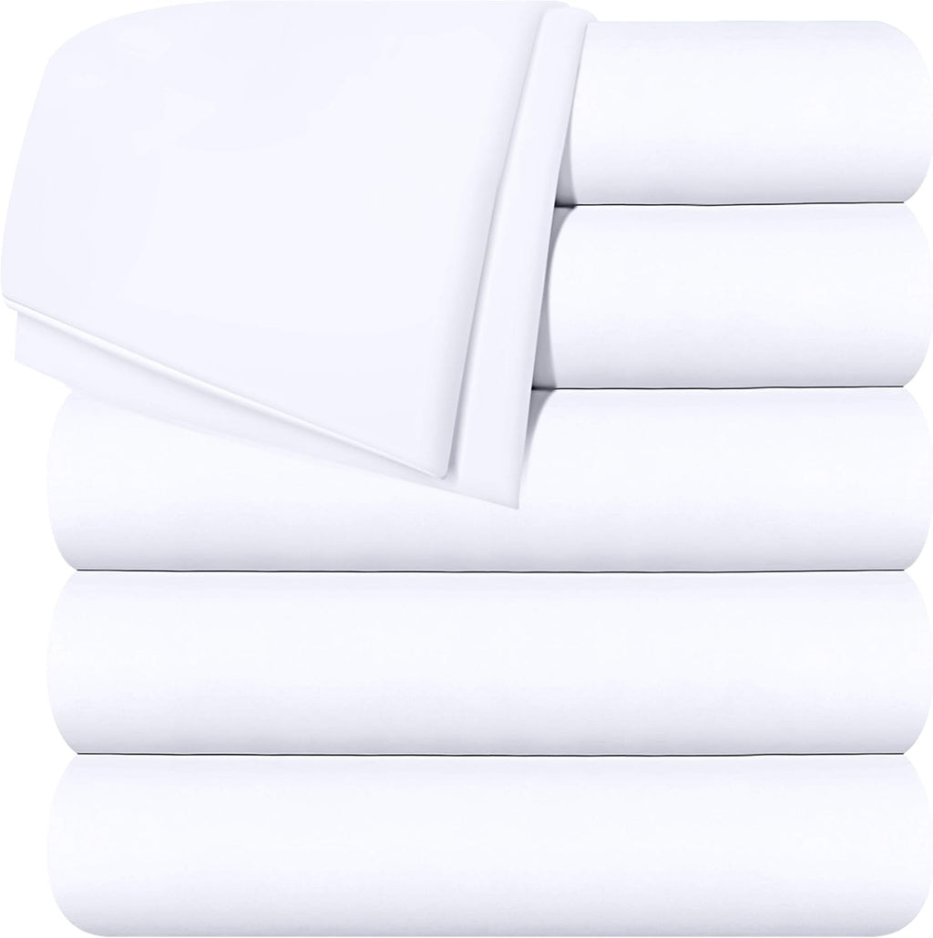 White Twin Pack of 2 Soft Brushed Microfiber Flat Sheets U71521