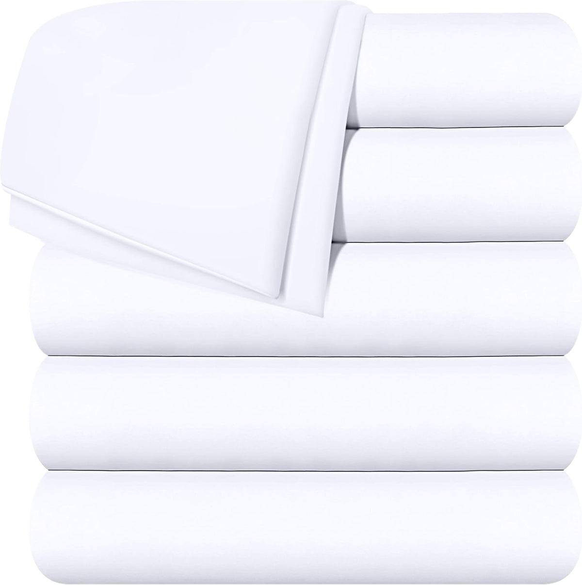 White Twin Pack of 2 Soft Brushed Microfiber Flat Sheets U71521