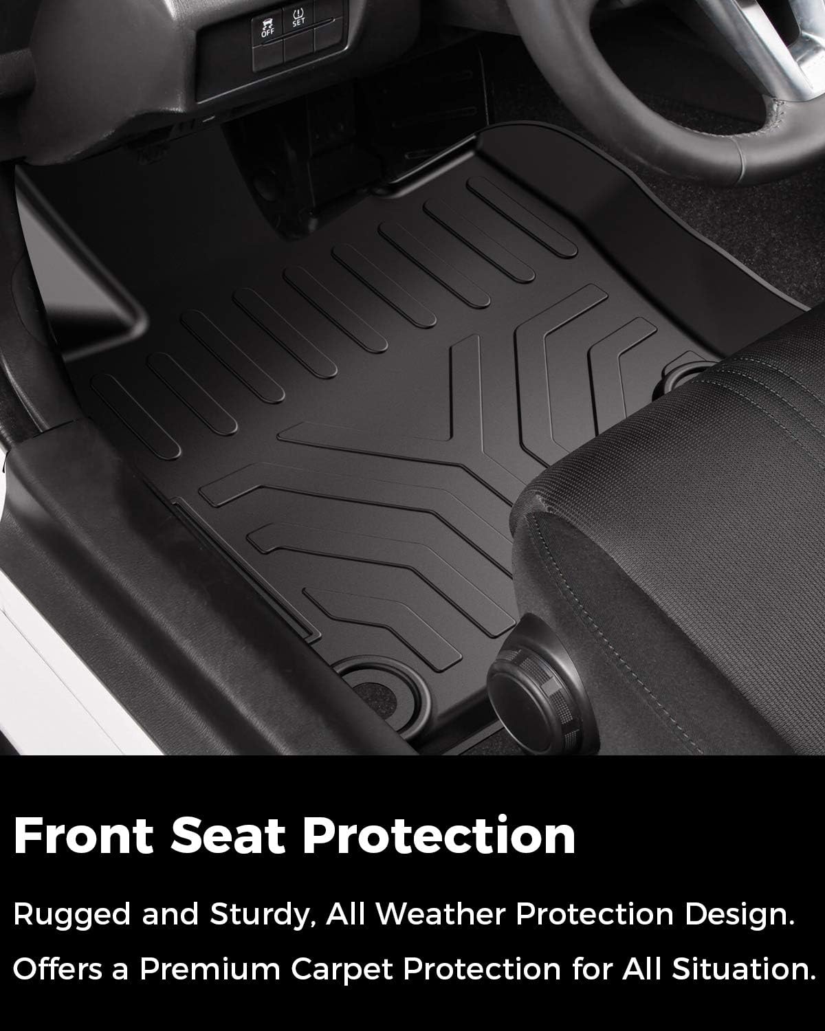 All Weather TPE Rubber Floor Mats Front & Rear Full Set L133