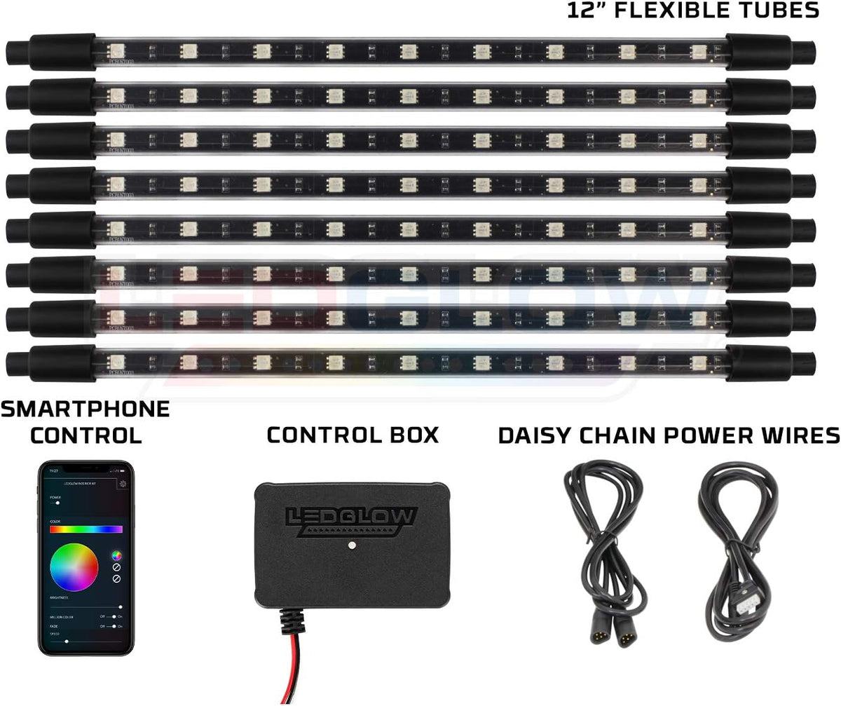 8pc Bluetooth Multi-Color LED Interior Lighting Kit K8898