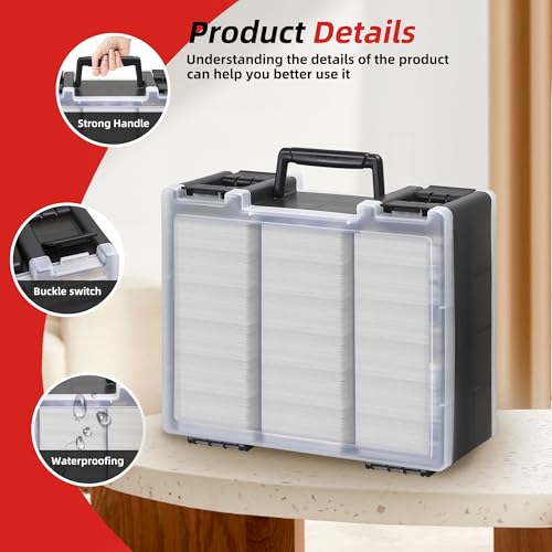 Clear Trading Card Storage Box for 3200+ Double Sided Card Deck Case N945255