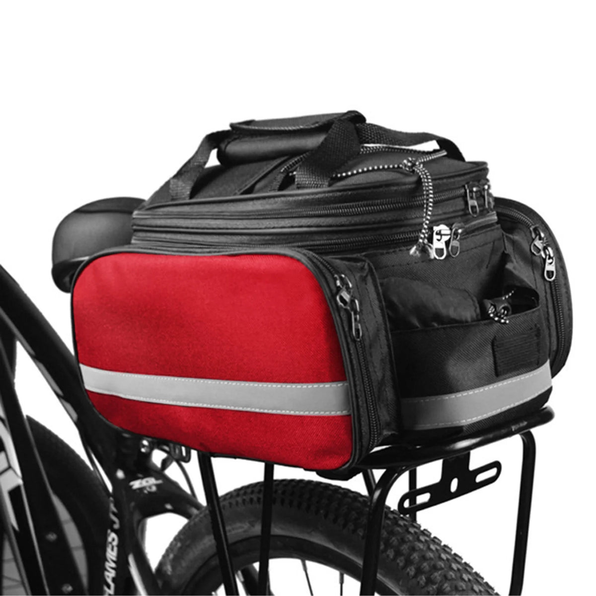 Rear Seat Bag Expandable MTB Bike Rack Bag with Rain Cover T84033