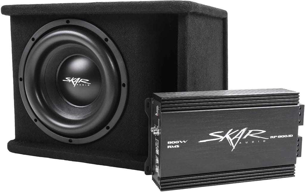 Single 10" Loaded Enclosure Subwoofer Bass Package with Amplifier A72461