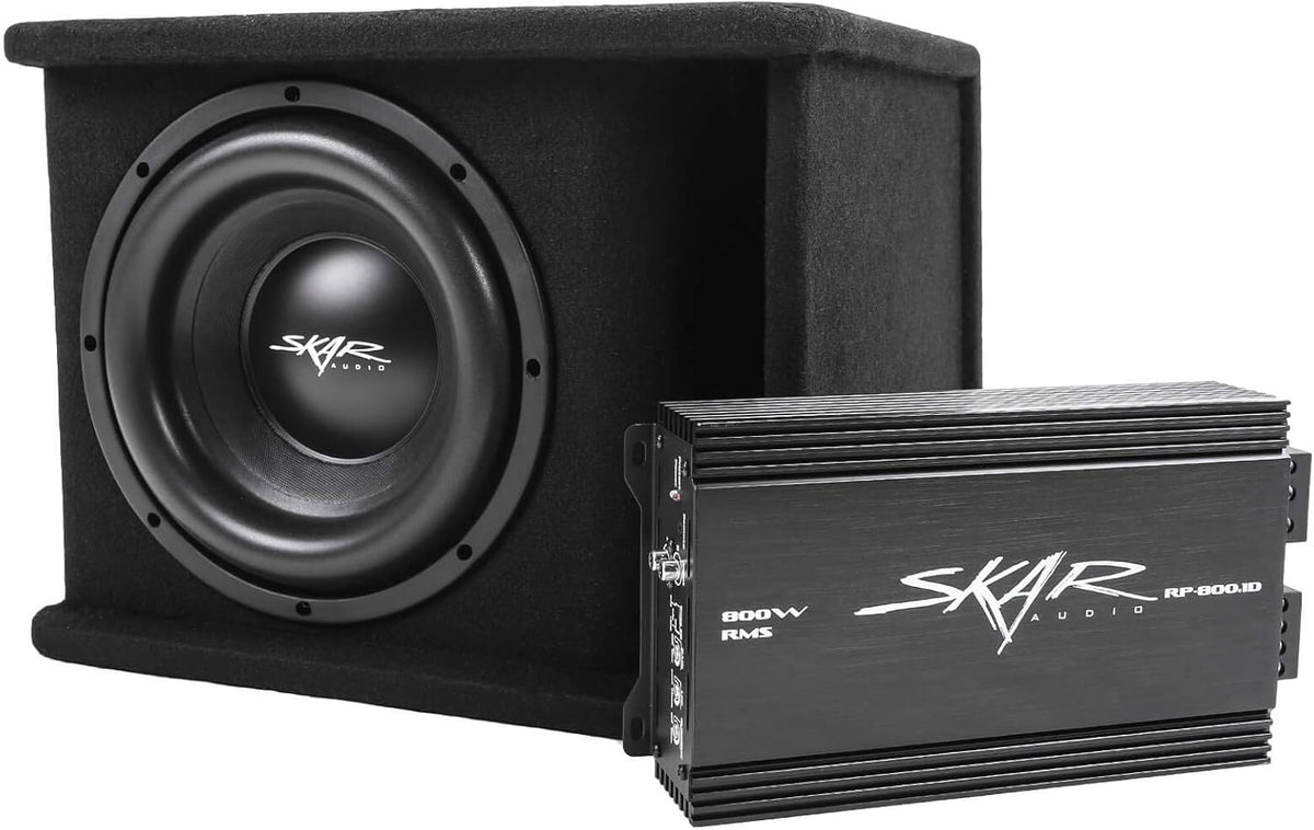 Single 10" Loaded Enclosure Subwoofer Bass Package with Amplifier A72461