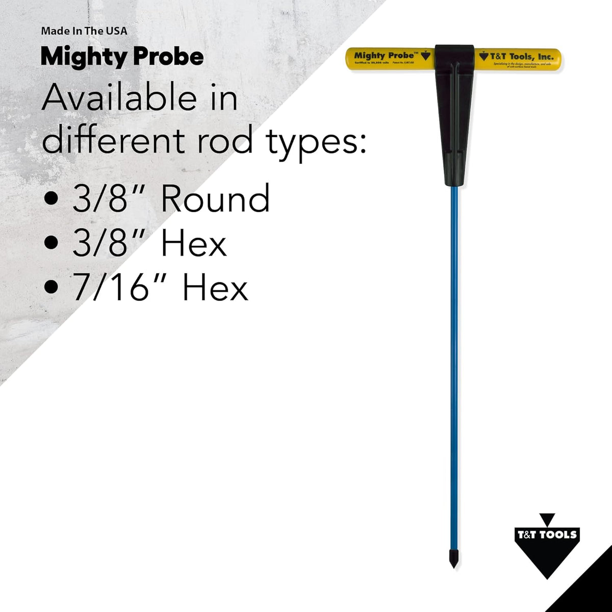 Insulated Metal Soil Probe with T-Handle Steel Rods Y4373