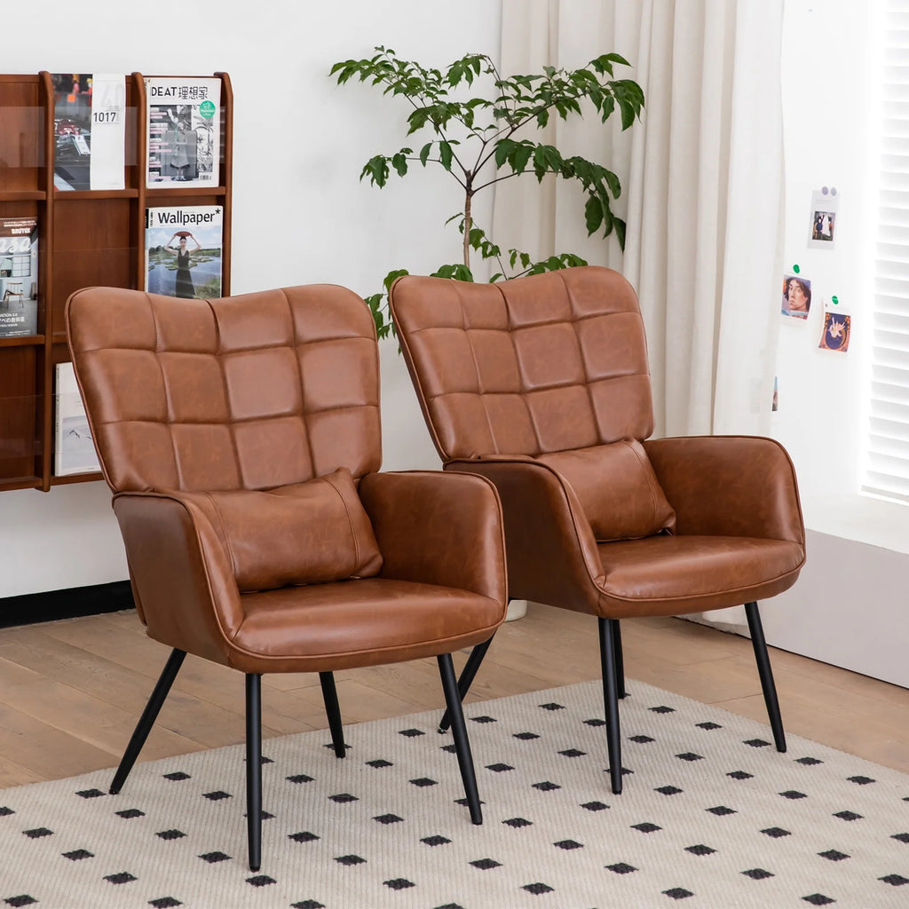 Bonded Leather Armchair with Metal Legs G18932