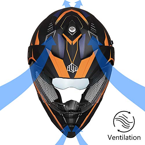Dual Sport Full Face Motorcycle Helmet with Sun Visor T97721