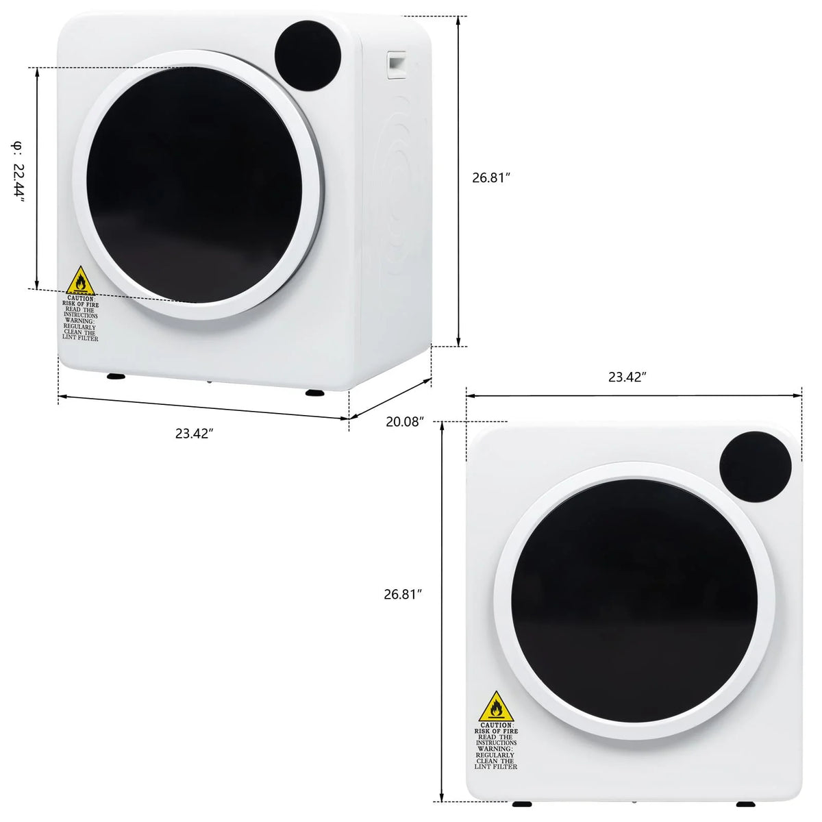 Electric Tumble Laundry Dryer Stainless Steel Tub 13.2 lbs S951316