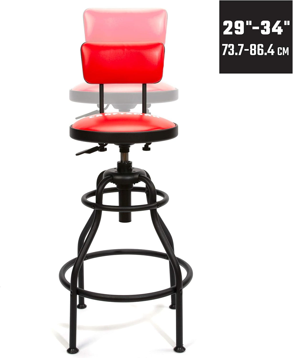 Adjustable Height Work Shop Stool with Padded Vinyl Seat P77149
