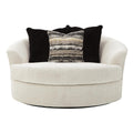 Off White Fabric Upholstered Oversized Swivel Chair X988
