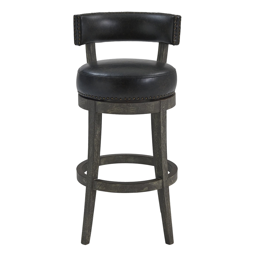 26" Wood Leather Swivel Counter Stool N36180
