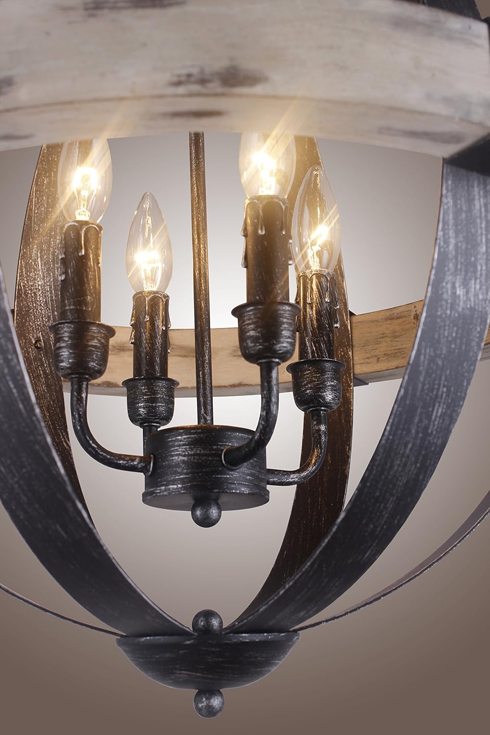 Black Wrought Iron 4 Light Chandelier T719