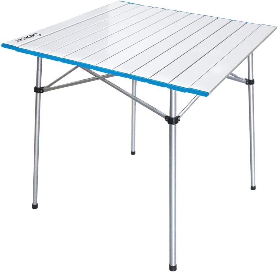White Aluminum Folding Camping Table with Carry Bag J781600