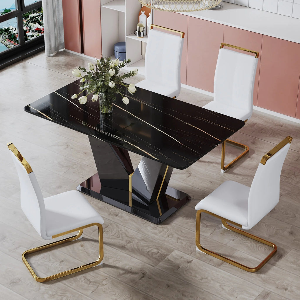 White Rectangular Dining Table A91112
