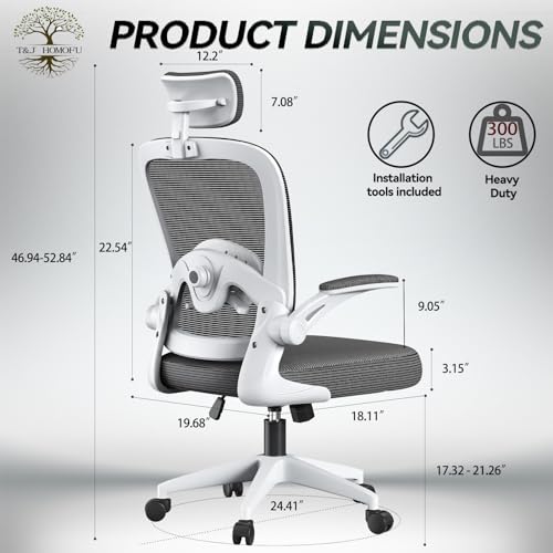 Black Mesh Ergonomic Desk Chair with Adjustable Backrest I5209