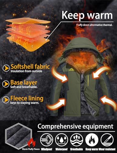 Men's Waterproof Snowboard Fleece Lining Jacket with Hooded B6669