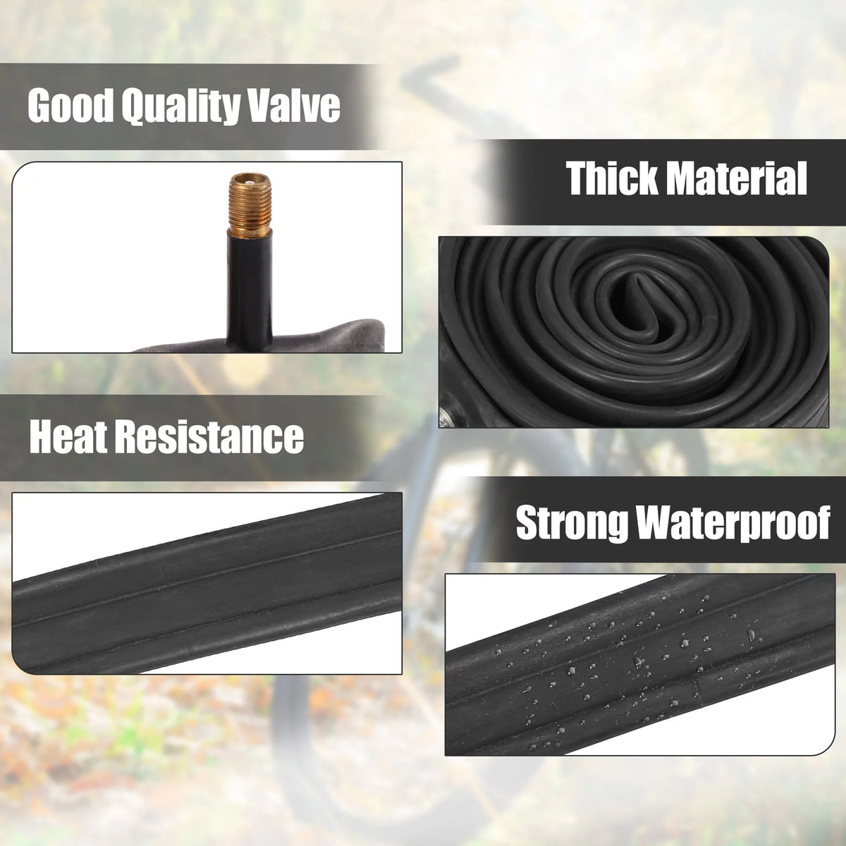 3 Pcs 20 inch Bike Inner Tube Rubber 31mm Long Straight Valve B42181