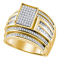 10k Yellow Gold Diamond Cluster Engagement Ring 7/8 Cttw X677