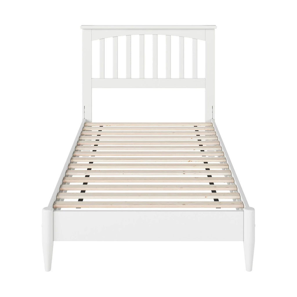 White Twin XL Solid Wood Low Profile Platform Bed T438