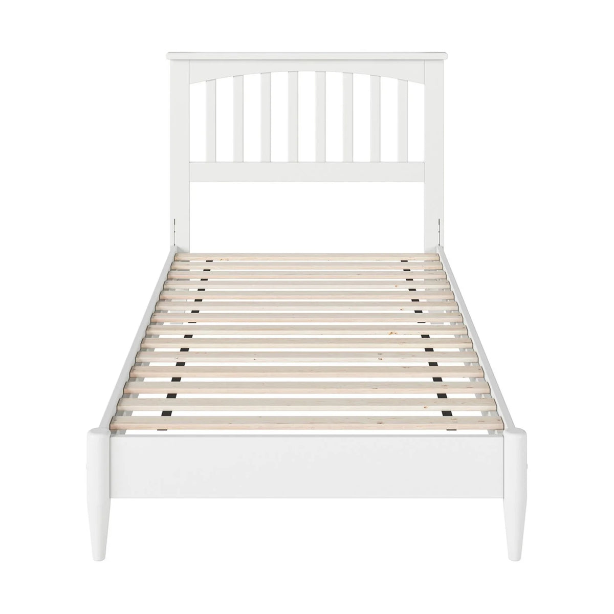 White Twin XL Solid Wood Low Profile Platform Bed T438