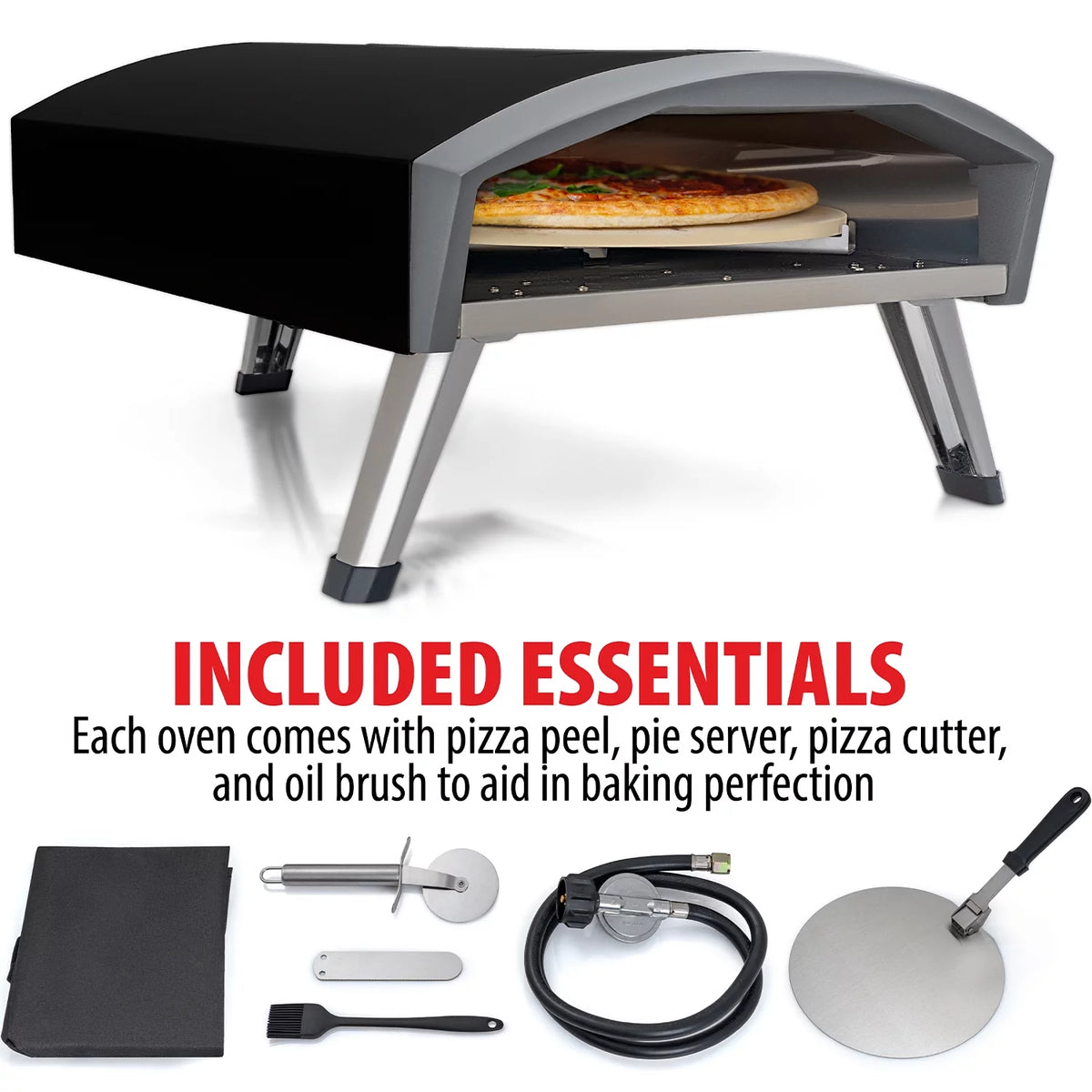 Black Portable Gas Pizza Oven S1668