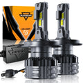 H4 LED Headlight Bulbs 6500K Cool White 2 Bulbs D9034