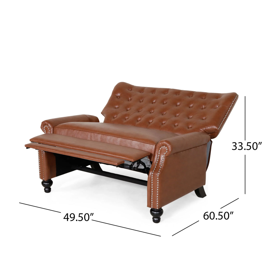 Oversized Faux Leather Recliner with Nailhead Trim M212