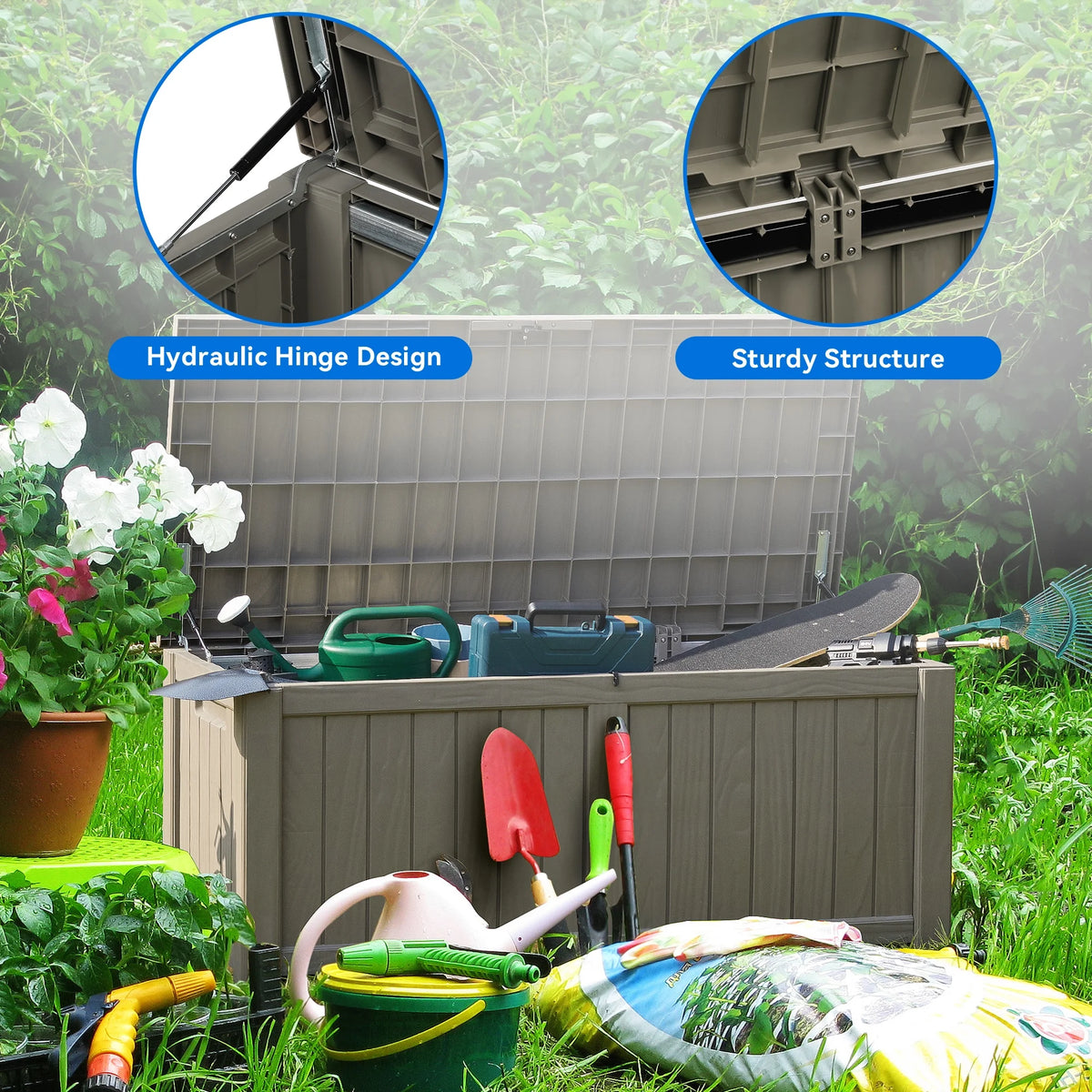 120 Gallon Weatherproof Outdoor Storage Deck Box G854