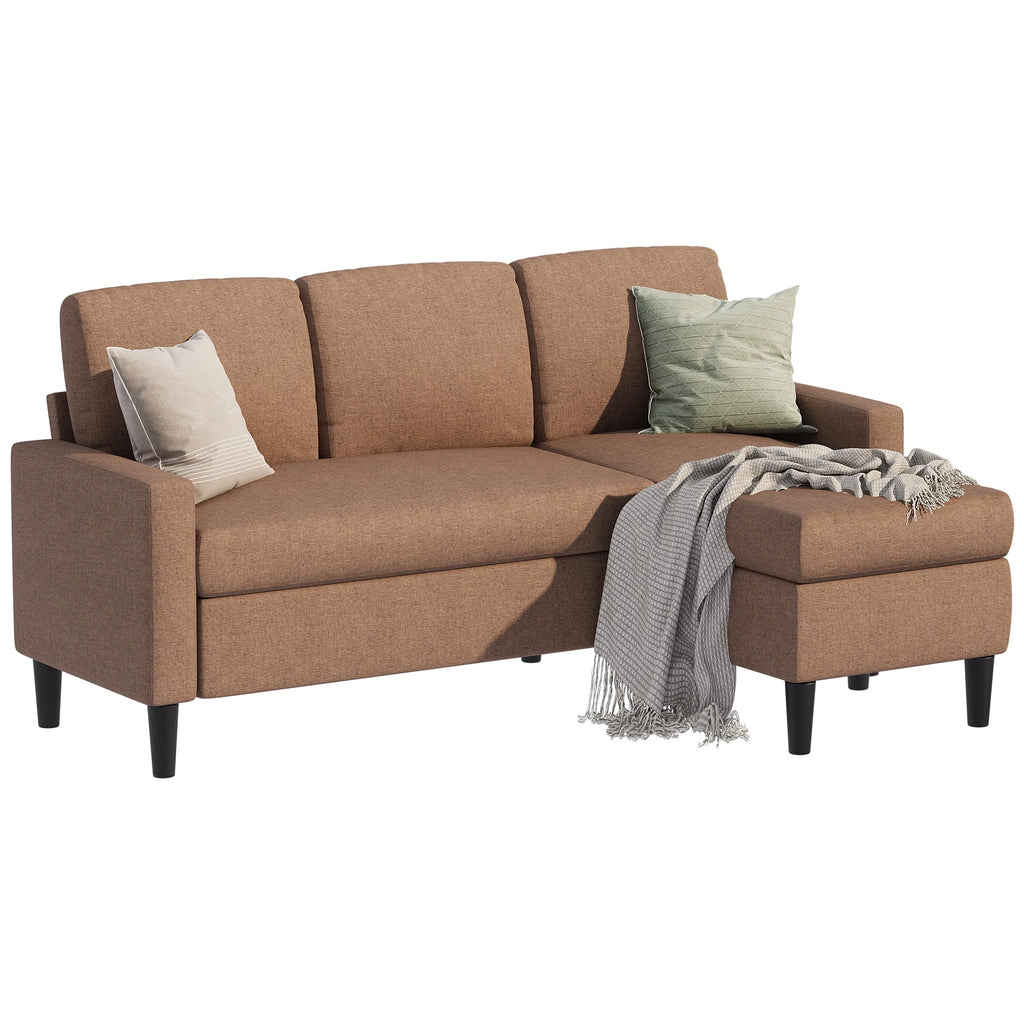 Convertible Sectional Sofa L-Shaped 3-Seat Couch with Reversible Chaise S57058
