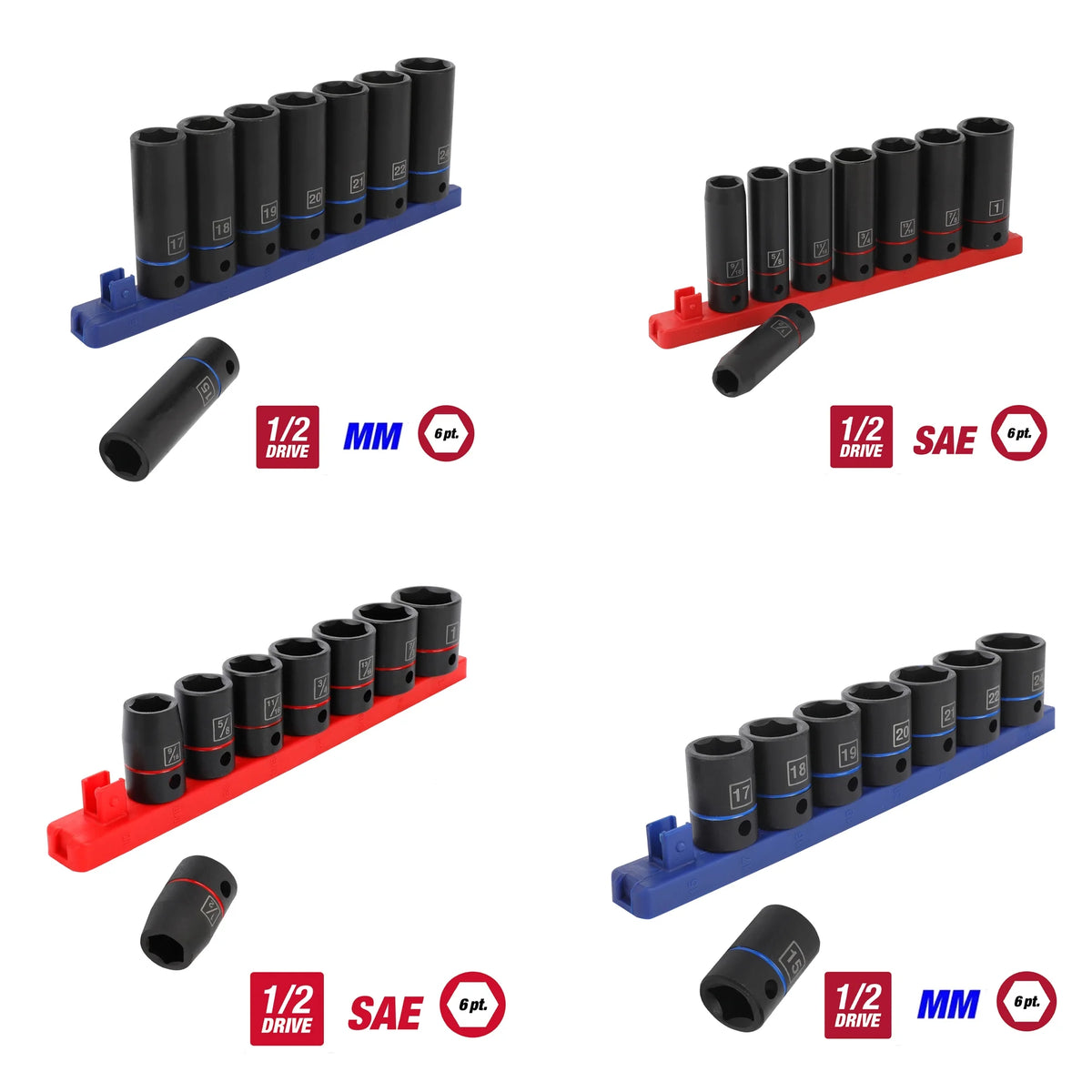 1/2 inch 9-Piece Impact Socket Set J75447