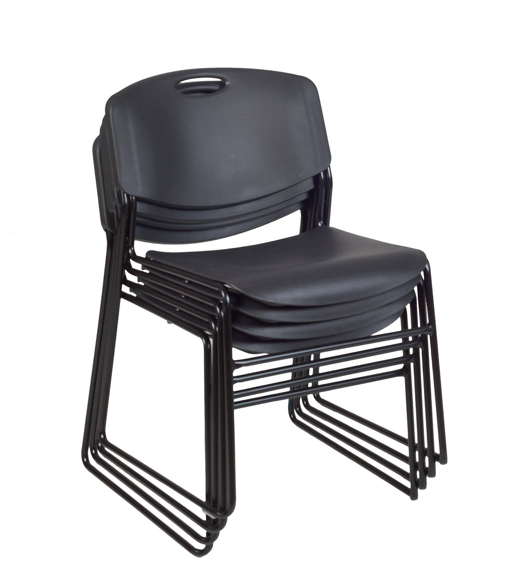 48x22 Round Breakroom Table with 4 Stack Chairs E244