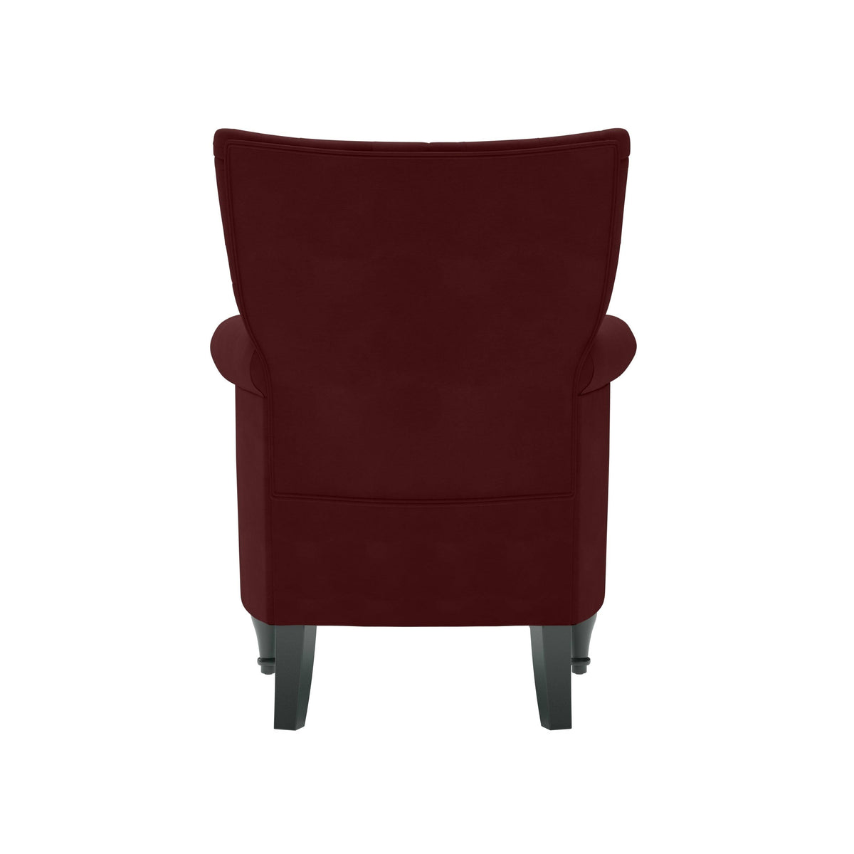 Button-Tufted Rolled Armchair and Ottoman - Ruby Red Z241635