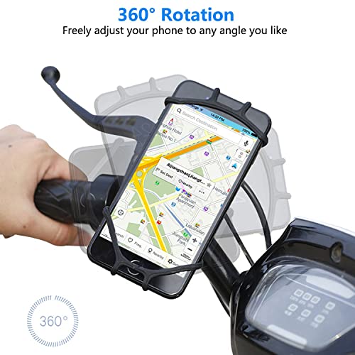 2 Pack Universal Bike Phone Mounts, 360 Rotation Silicone Holders X992939