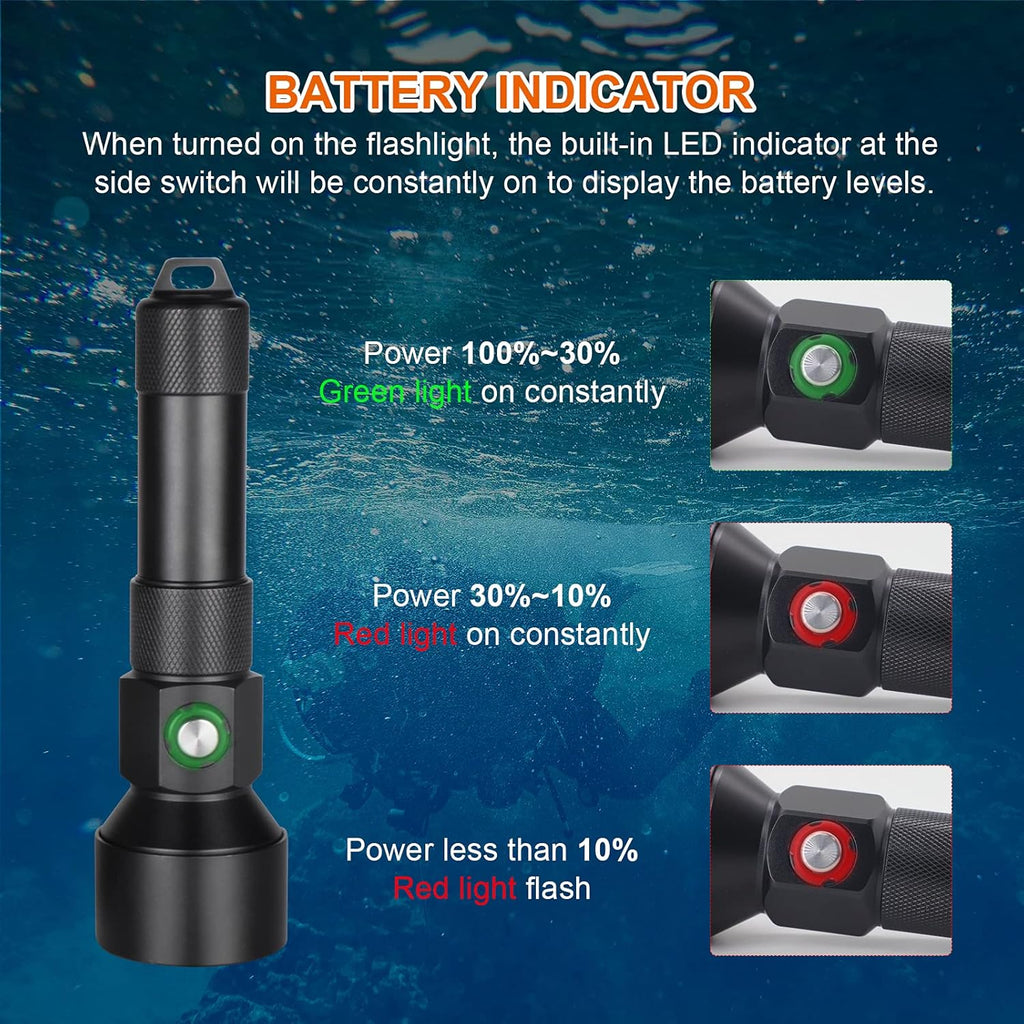 1300 Lumens IPX-8 Waterproof Dive Light M444284