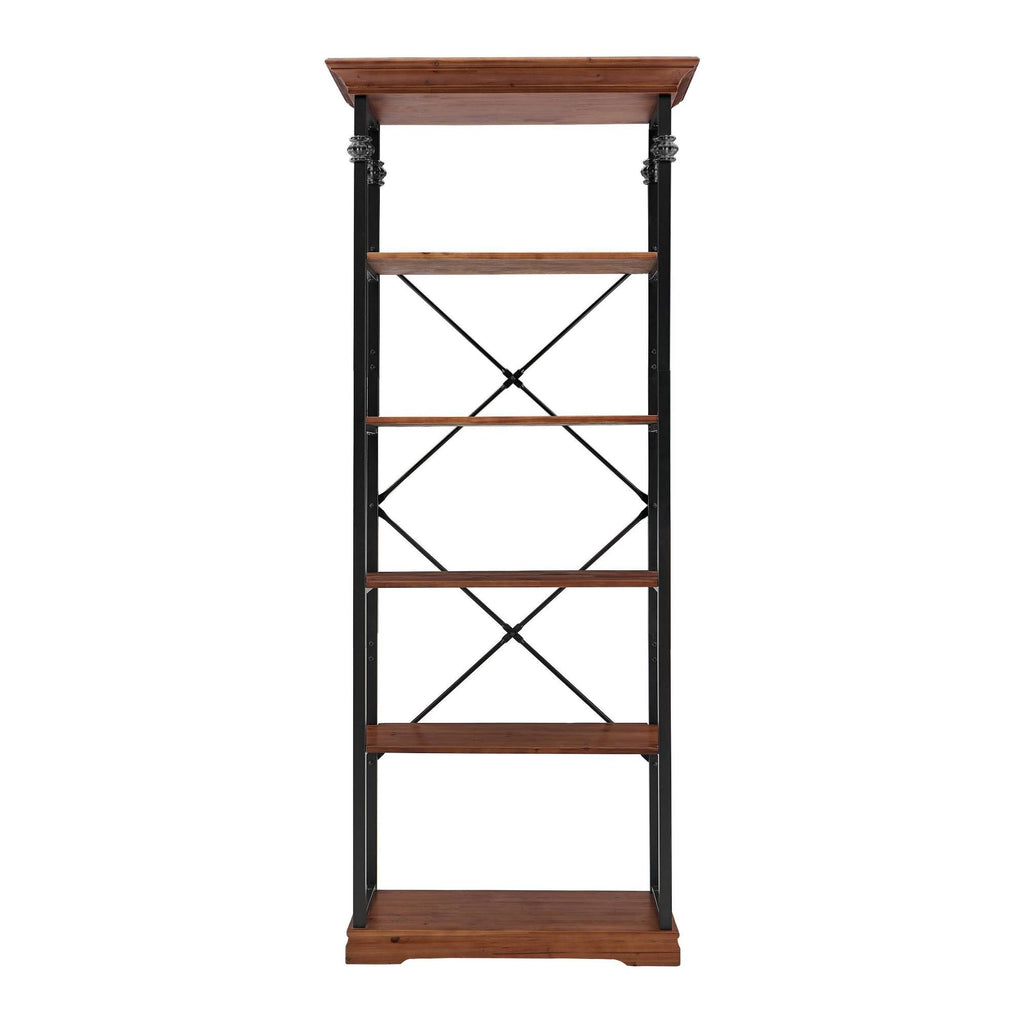 6-Tier Wood and Metal Open Bookcase T16460