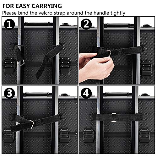 2 in 1 Rolling Makeup Train Case, Travel Makeup Organizer Cosmetic Display Case, Aluminum Cosmetology Supply Suitcase on Wheels, Beauty Storage Luggage Lockable w/4 Removable Wheels (Black) Z1175