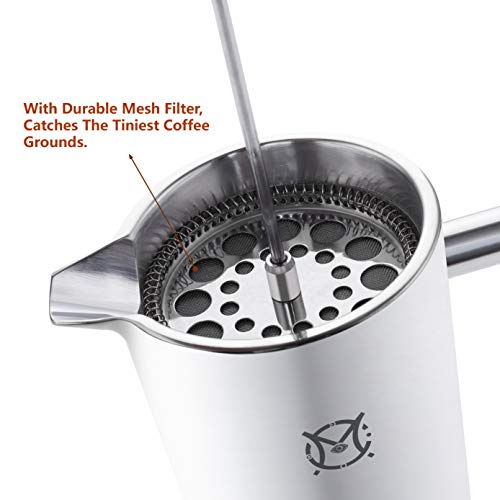 Single Serve 1 Cup Small Stainless Steel Thermal Double Walled French Press 350ML G384