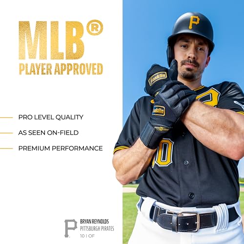 MLB Batting Gloves - Durable Full Wrap Cage Practice Gloves - Heavy Duty Leather J5189