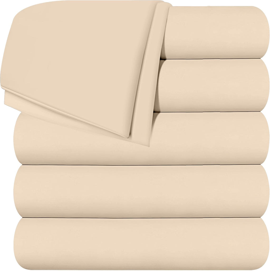 White Twin Pack of 2 Soft Brushed Microfiber Flat Sheets U71521