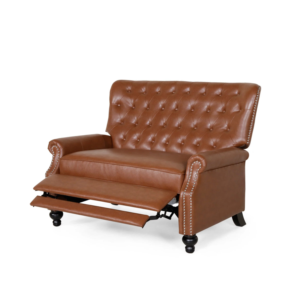 Oversized Faux Leather Recliner with Nailhead Trim M212
