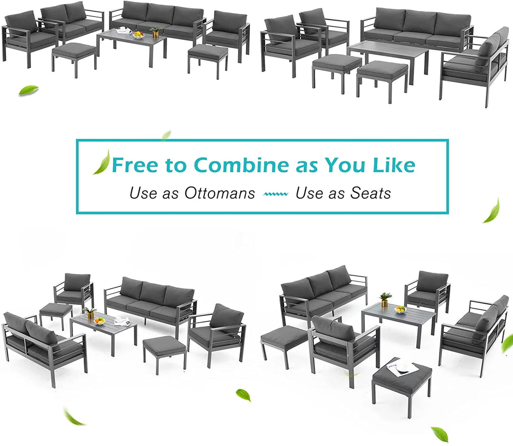 7 Pieces Aluminum Sectional Sofa Set F59218