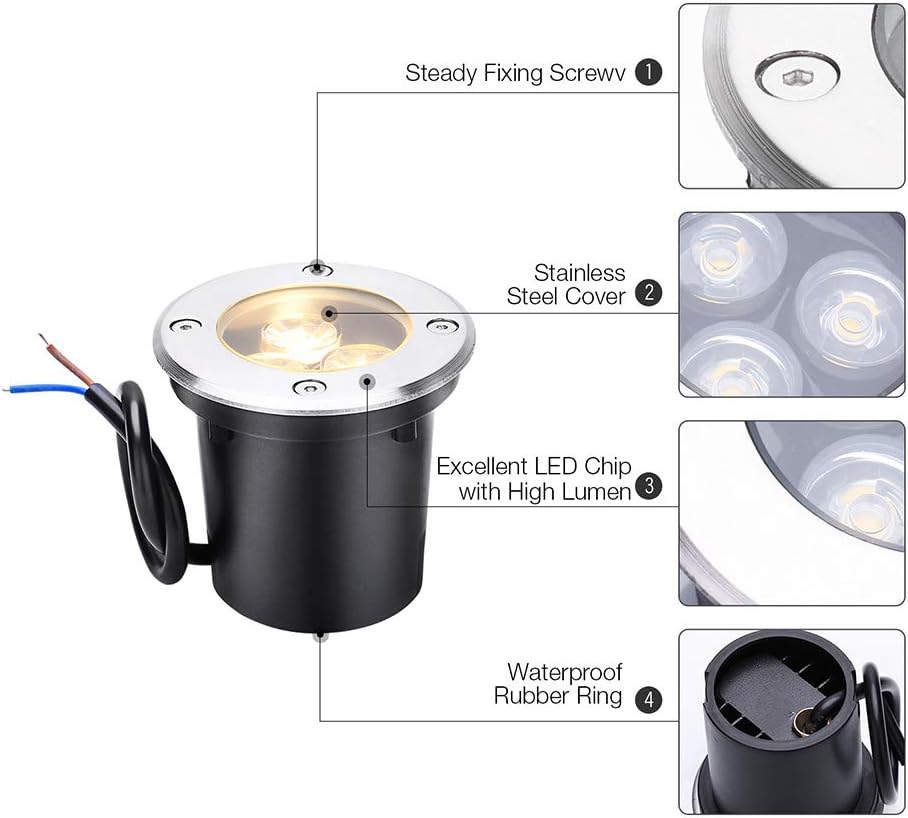 6 Pack 6W Warm White LED Landscape Lights V17117