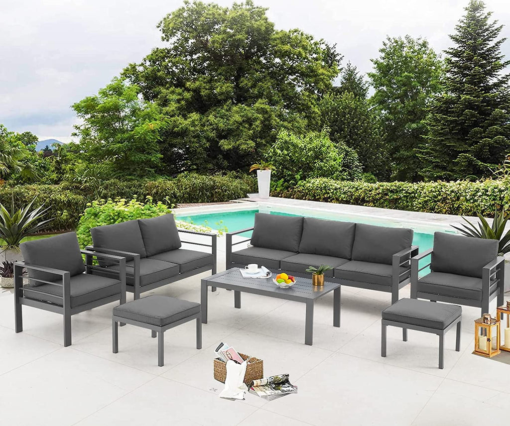7 Pieces Aluminum Sectional Sofa Set F59218