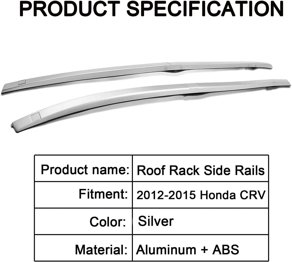 Silver 2 Pcs Car Roof Rack Side Rails M586