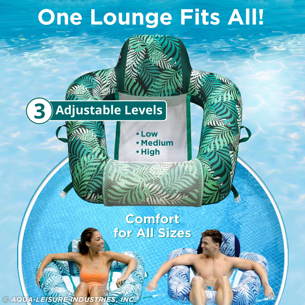 Green + Teal Fern Pool Lounge Chair Float M957964