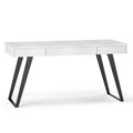 Distressed White Wood Desk with Keyboard Tray W1454