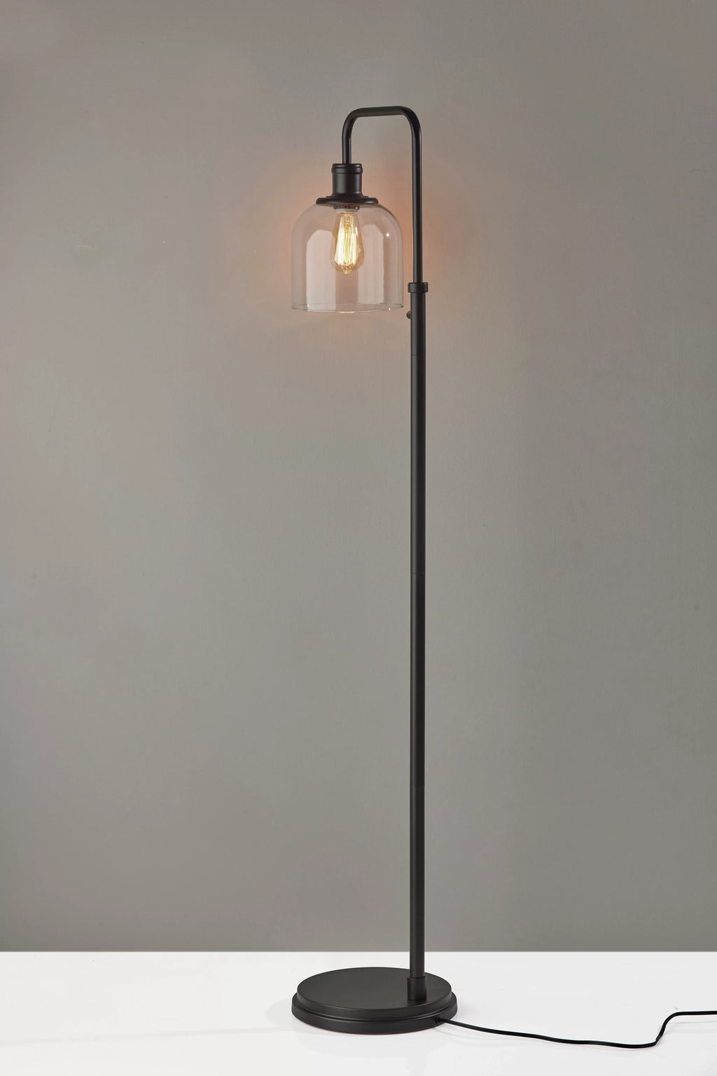 60" 1-Light Black Metal Floor Lamp L35599