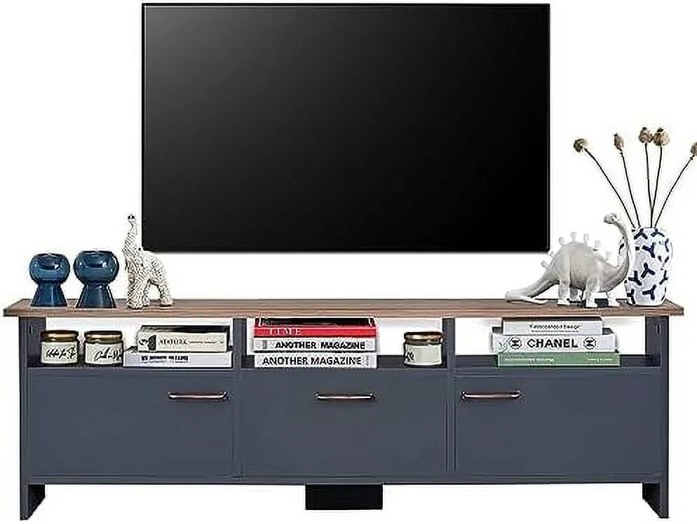 Farmhouse Mid Century Modern 55 inch Wood TV Stand N910