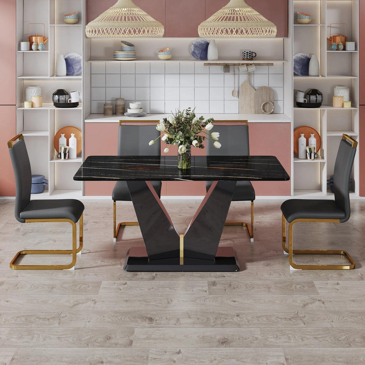 White Rectangular Dining Table A91112