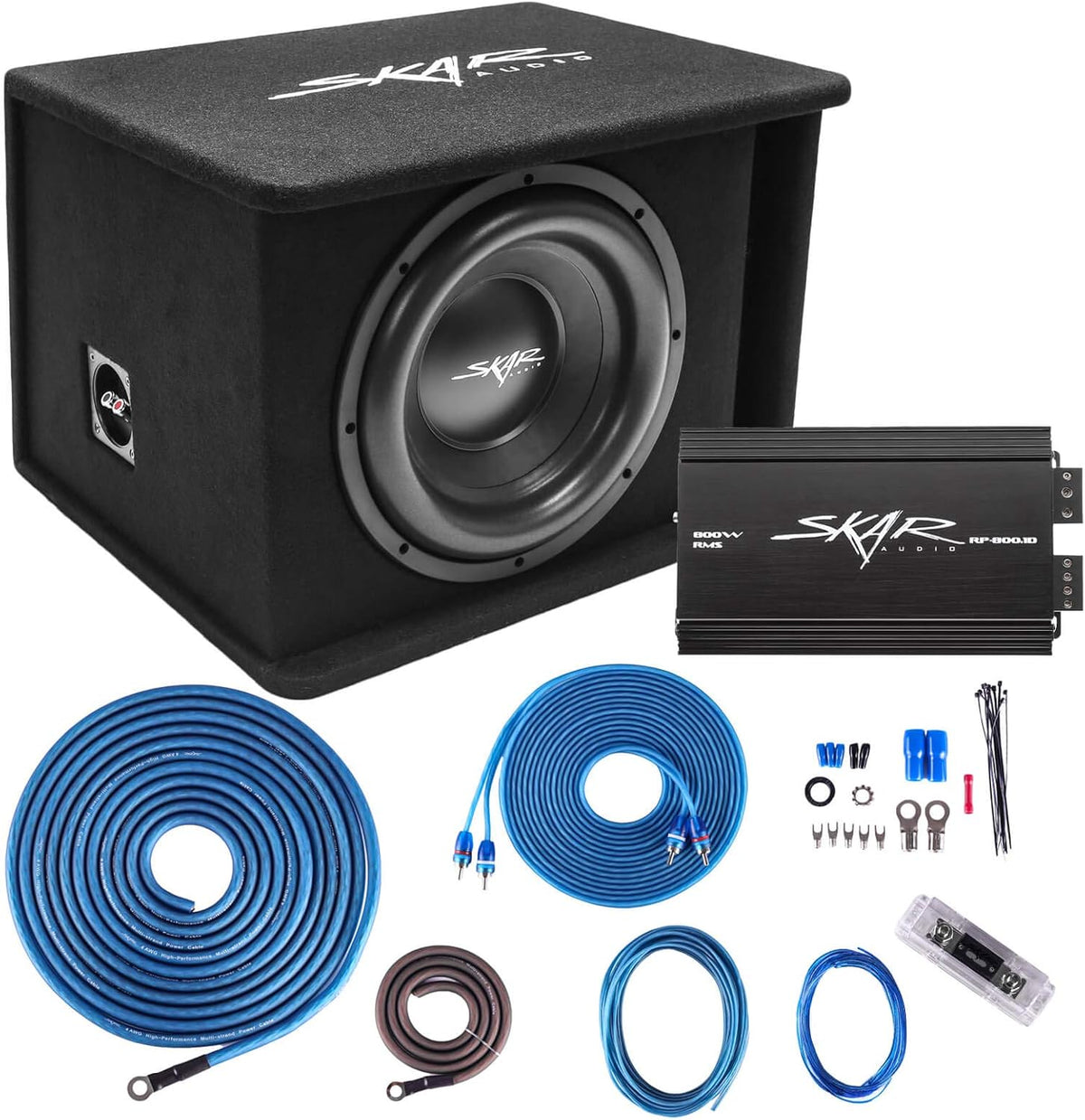 Single 10" Loaded Enclosure Subwoofer Bass Package with Amplifier A72461